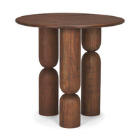 Mercana Sonel Pedestal Medium Dark Brown Acacia Wood Foyer Table