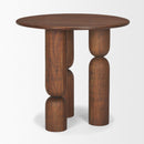 Mercana Sonel Pedestal Medium Dark Brown Acacia Wood Foyer Table