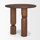 Mercana Sonel Pedestal Medium Dark Brown Acacia Wood Foyer Table