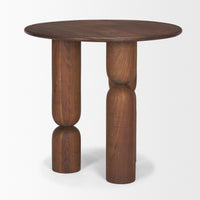 Mercana Sonel Pedestal Medium Dark Brown Acacia Wood Foyer Table