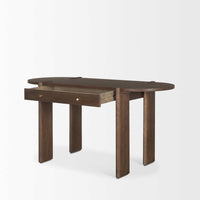 Mercana Sohan Dark Brown Elm Wood Oblong Desk