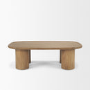 Mercana Tavi Rectangular Natural Brown With Column Legs Coffee Table