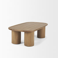Mercana Tavi Rectangular Natural Brown With Column Legs Coffee Table