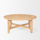 Mercana Taylin Light Brown Wood Round Coffee Table
