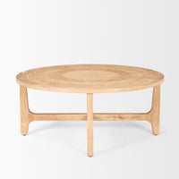 Mercana Taylin Light Brown Wood Round Coffee Table