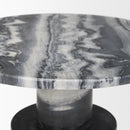Mercana Taite Solid Dark Gray Marble Pedestal Accent Table