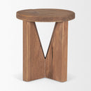 Mercana Tahlia Round Natural Brown Wood With Angled Legs Stool