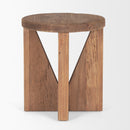 Mercana Tahlia Round Natural Brown Wood With Angled Legs Stool