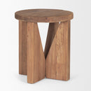 Mercana Tahlia Round Natural Brown Wood With Angled Legs Stool