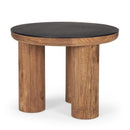 Mercana Tucson Natural Wood With Round Black Oak Top Side Table