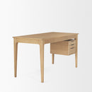 Mercana Tino Light Brown Oak Wood With 4 Drawers Desk