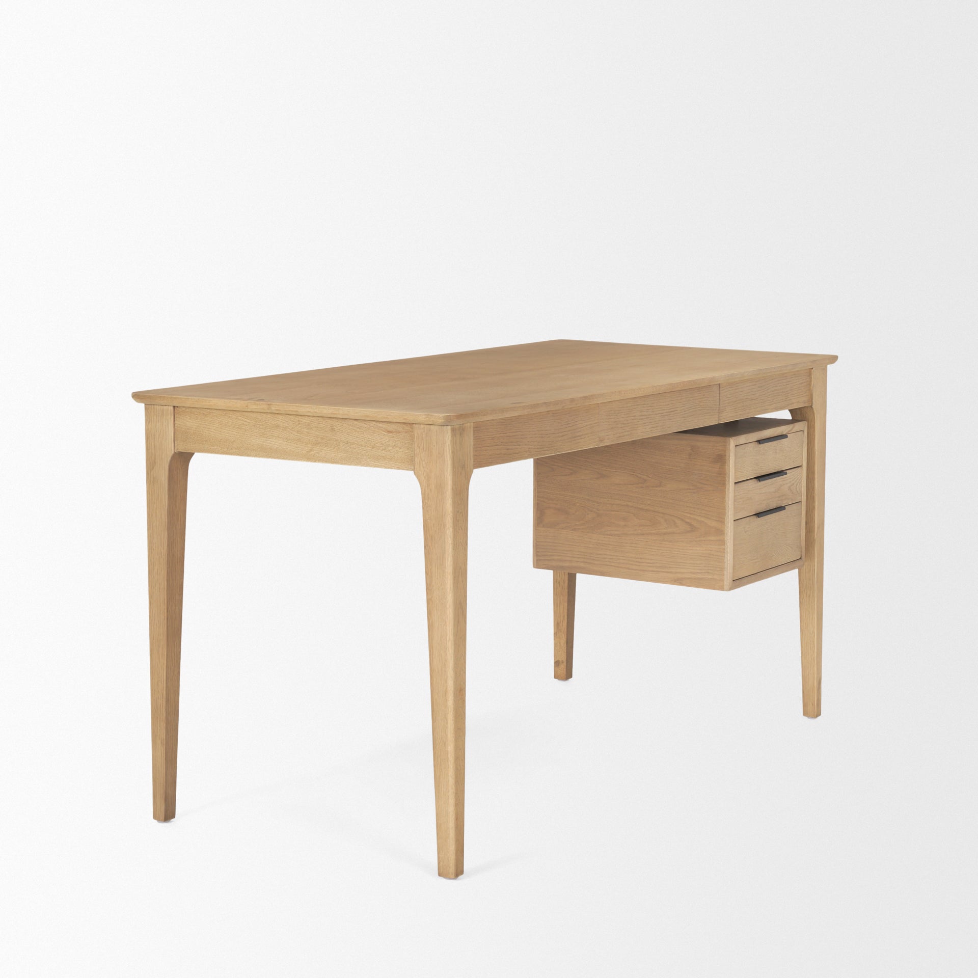 Mercana Tino Light Brown Oak Wood With 4 Drawers Desk