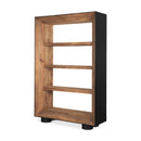 Mercana Tabor Natural Wood With Black Oak Frame Bookcase