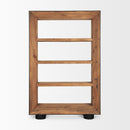 Mercana Tabor Natural Wood With Black Oak Frame Bookcase