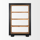 Mercana Tabor Natural Wood With Black Oak Frame Bookcase