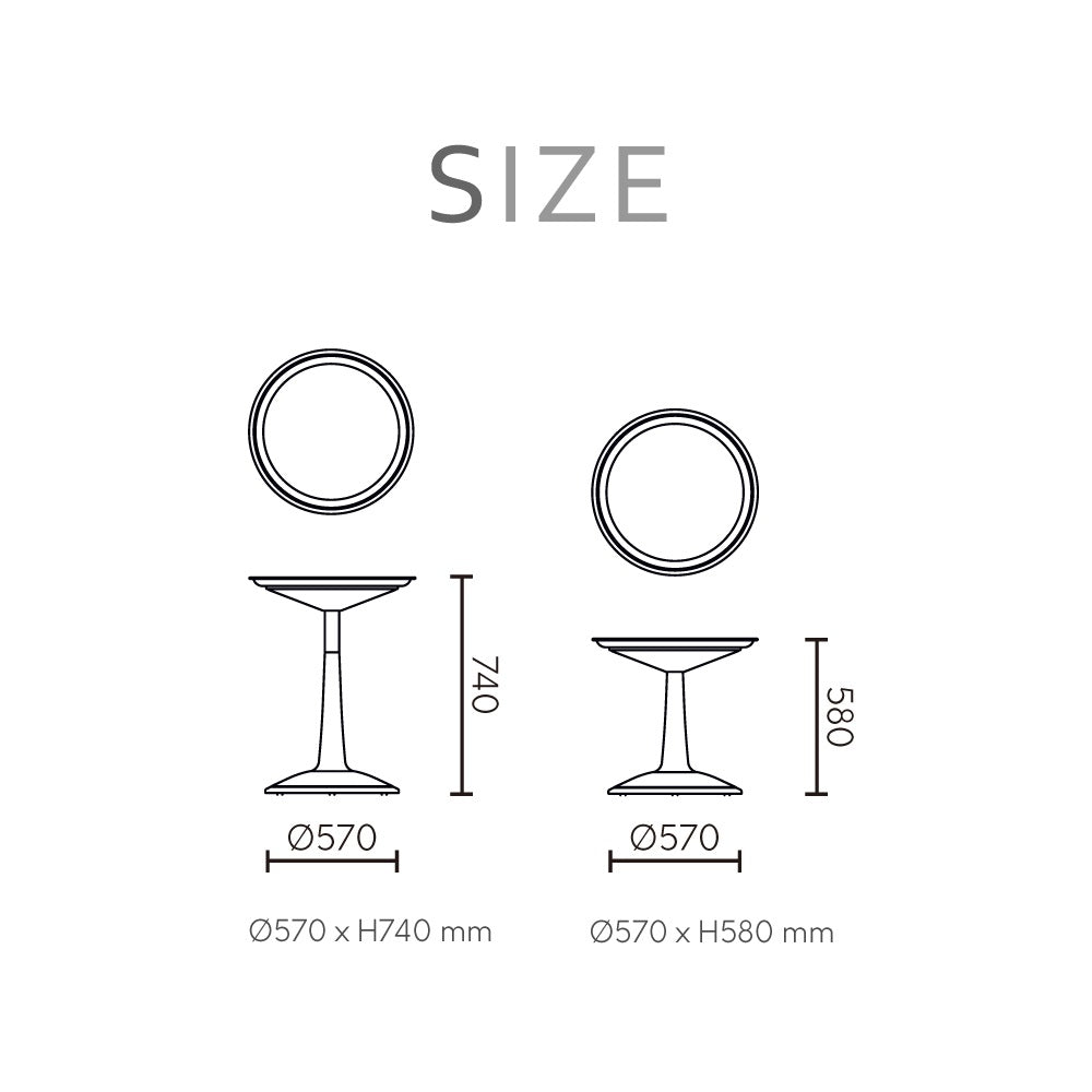 Lagoon Sprout Black/Green/White/Orange Round Side Table