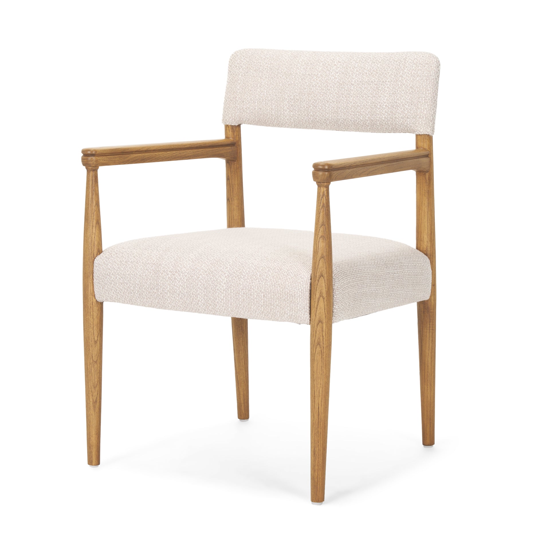 Mercana Toni Light Brown Nettlewood With Cream Heathered Performance Fabric Dining Chair