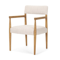 Mercana Toni Light Brown Nettlewood With Cream Heathered Performance Fabric Dining Chair