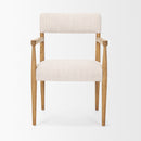 Mercana Toni Light Brown Nettlewood With Cream Heathered Performance Fabric Dining Chair