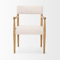 Mercana Toni Light Brown Nettlewood With Cream Heathered Performance Fabric Dining Chair