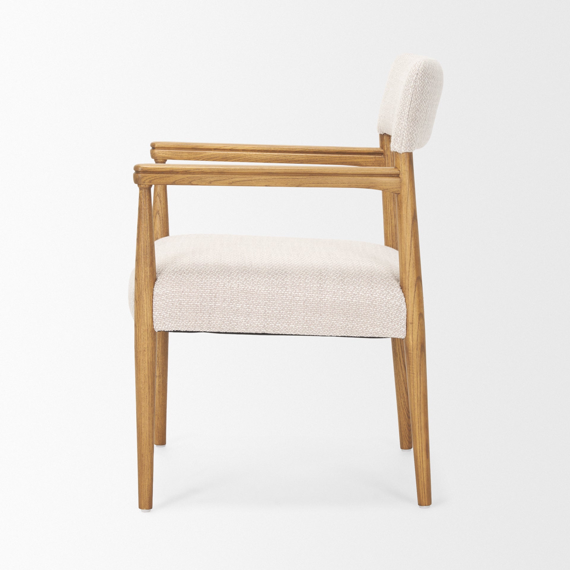 Mercana Toni Light Brown Nettlewood With Cream Heathered Performance Fabric Dining Chair