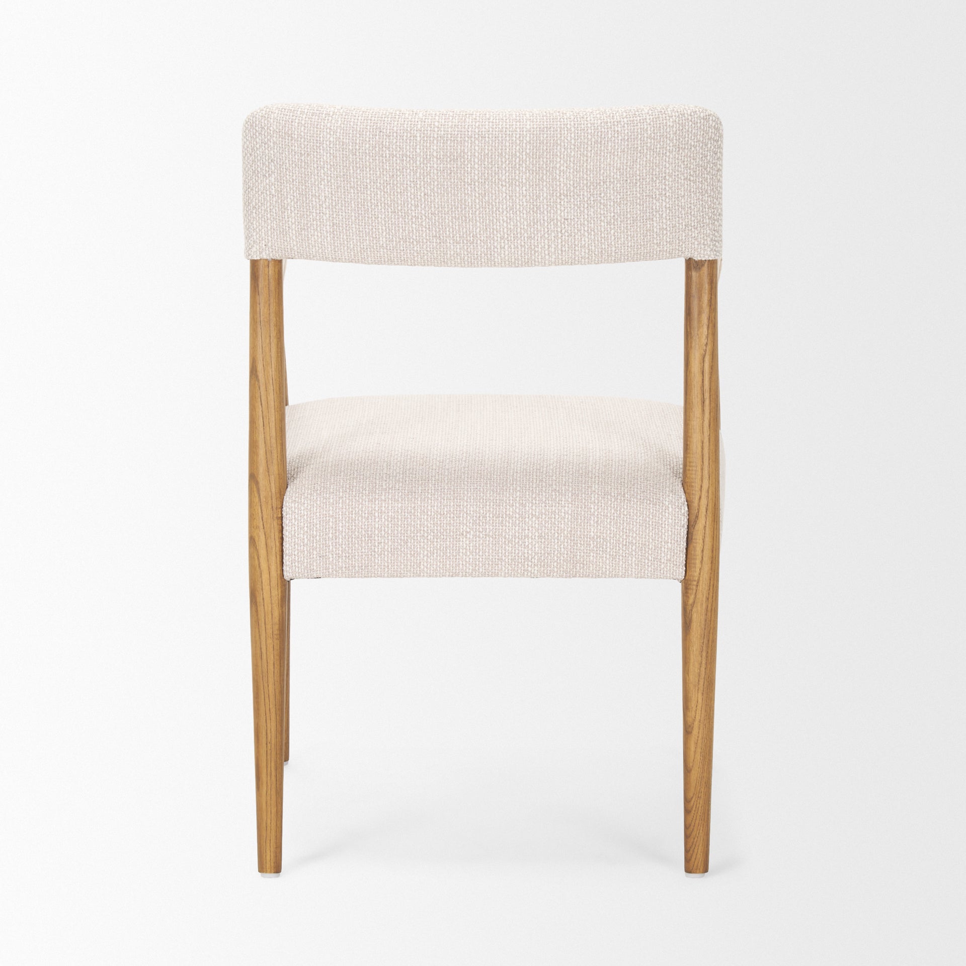 Mercana Toni Light Brown Nettlewood With Cream Heathered Performance Fabric Dining Chair