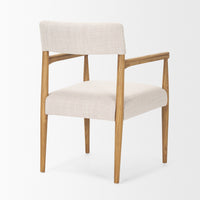 Mercana Toni Light Brown Nettlewood With Cream Heathered Performance Fabric Dining Chair