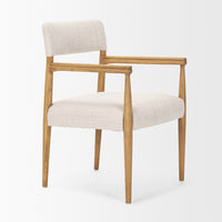 Mercana Toni Light Brown Nettlewood With Cream Heathered Performance Fabric Dining Chair