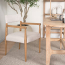 Mercana Toni Light Brown Nettlewood With Cream Heathered Performance Fabric Dining Chair
