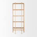 Mercana Taylin Light Brown Solid Wood Open Bookshelf