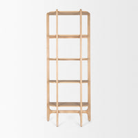 Mercana Taylin Light Brown Solid Wood Open Bookshelf