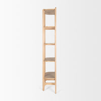 Mercana Taylin Light Brown Solid Wood Open Bookshelf