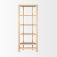 Mercana Taylin Light Brown Solid Wood Open Bookshelf
