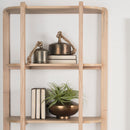 Mercana Taylin Light Brown Solid Wood Open Bookshelf