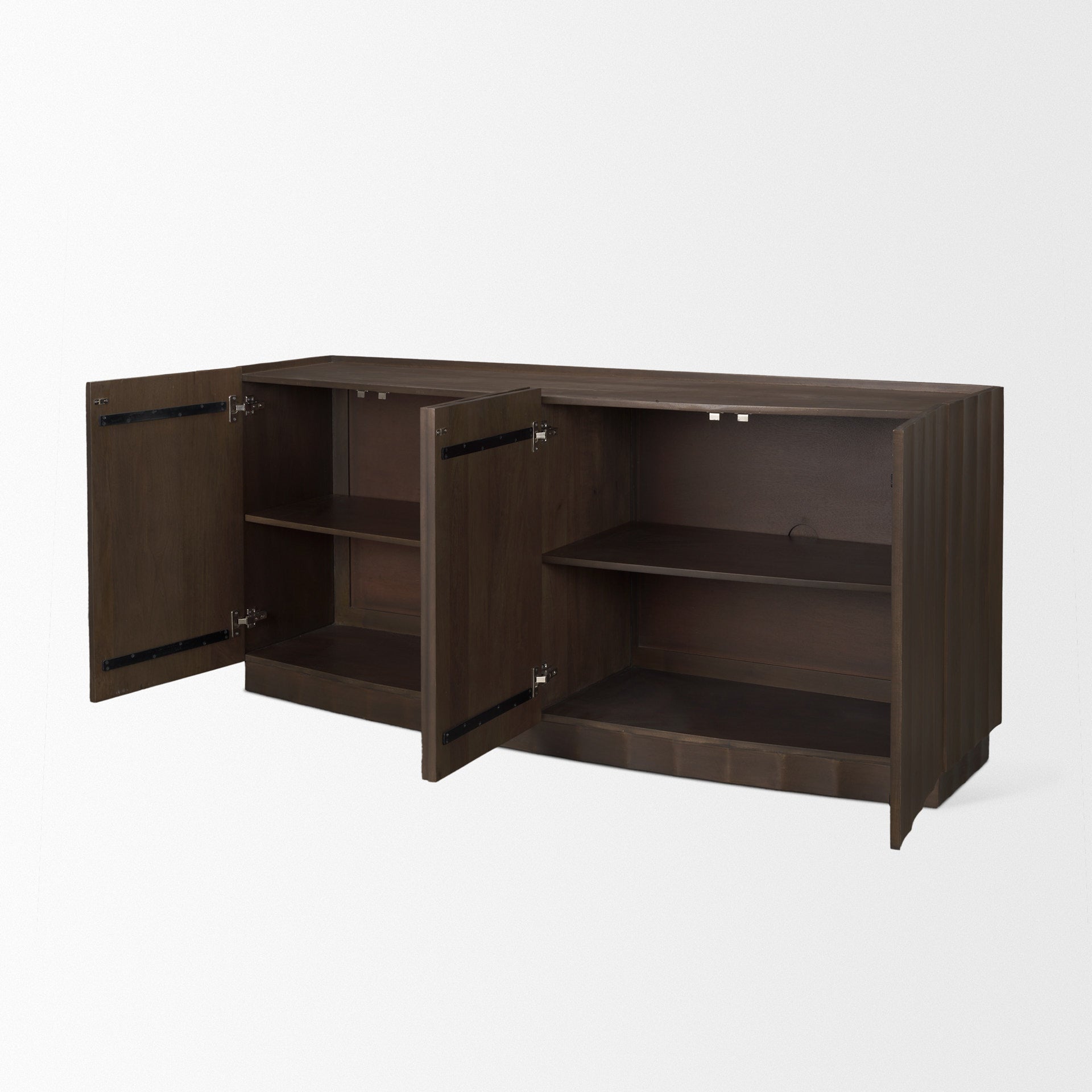 Mercana Swanson Dark Brown Wooden Scalloped Sideboard