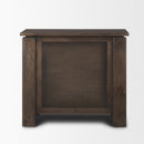 Mercana Wallen Solid Dark Brown Wood 3 Drawer Accent Cabinet