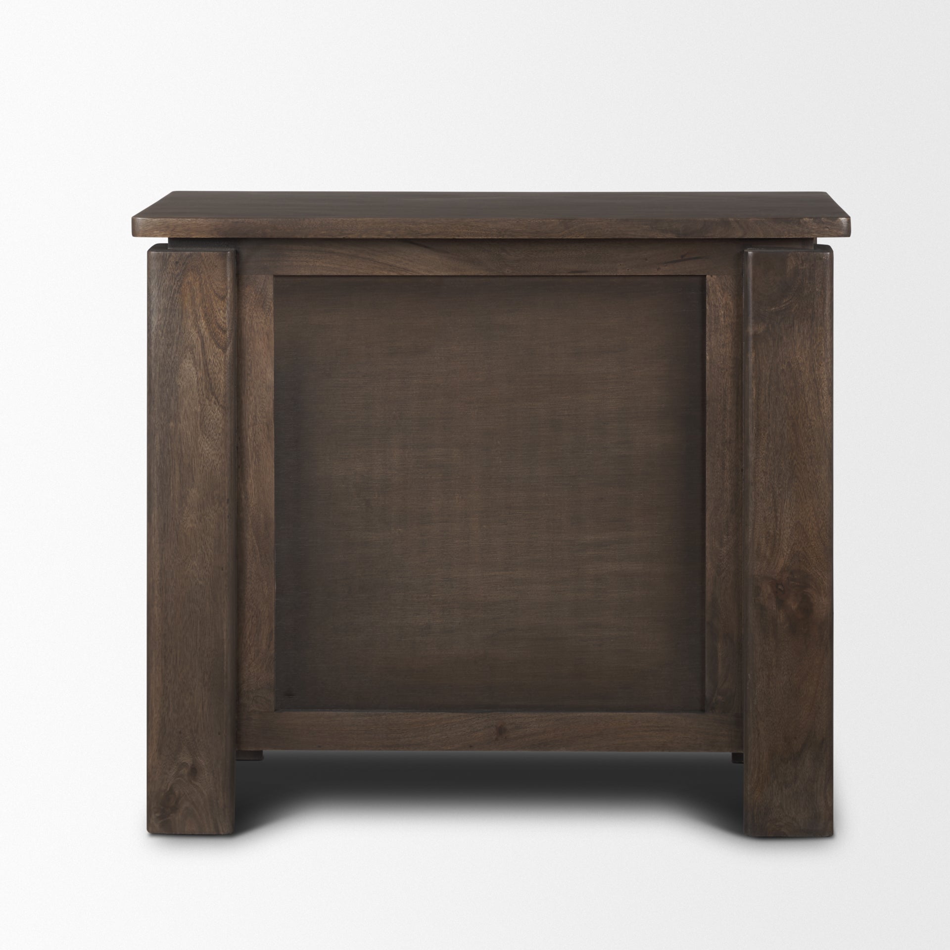 Mercana Wallen Solid Dark Brown Wood 3 Drawer Accent Cabinet