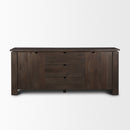 Mercana Wallen 2 Door Solid Dark Brown Wood With 3 Drawers Sideboard