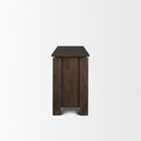 Mercana Wallen 2 Door Solid Dark Brown Wood With 3 Drawers Sideboard