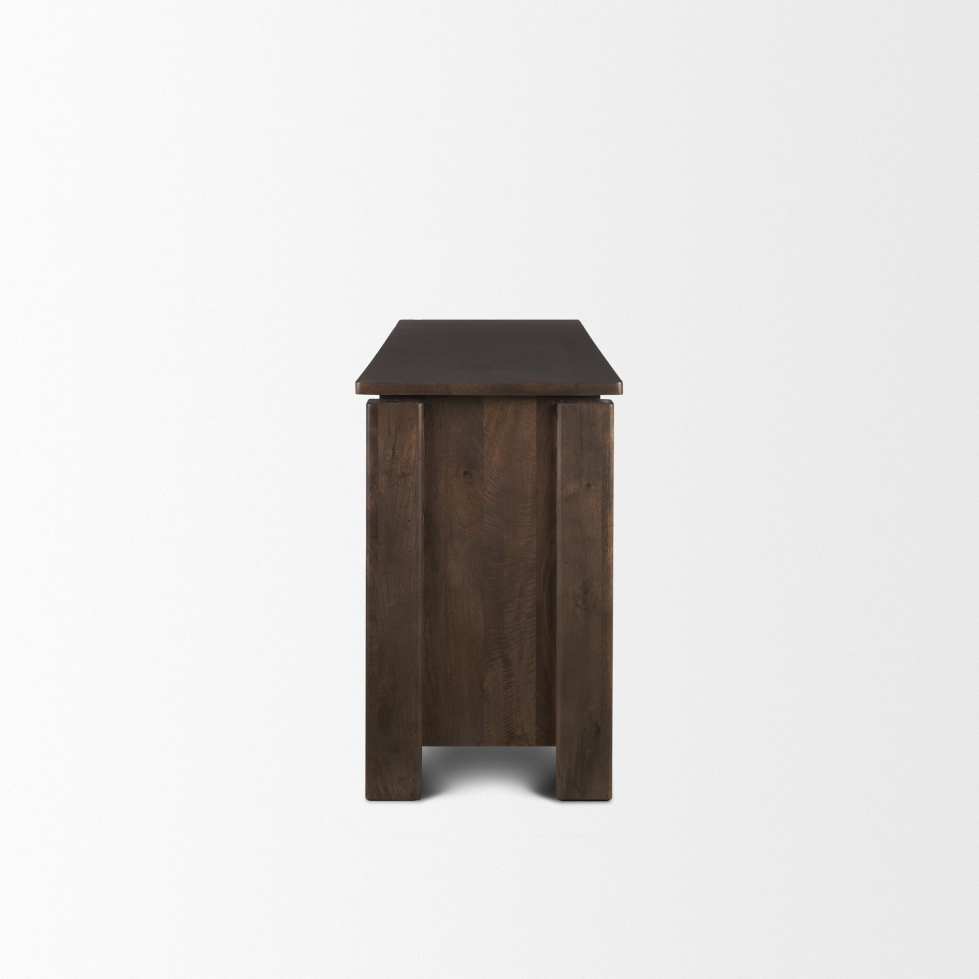 Mercana Wallen 2 Door Solid Dark Brown Wood With 3 Drawers Sideboard