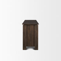 Mercana Wallen 2 Door Solid Dark Brown Wood With 3 Drawers Sideboard