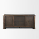 Mercana Wallen 2 Door Solid Dark Brown Wood With 3 Drawers Sideboard