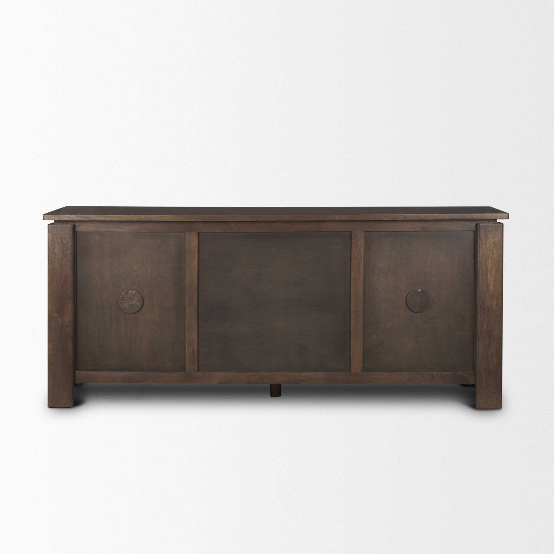 Mercana Wallen 2 Door Solid Dark Brown Wood With 3 Drawers Sideboard