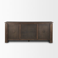 Mercana Wallen 2 Door Solid Dark Brown Wood With 3 Drawers Sideboard
