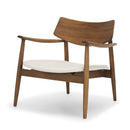 Mercana Haggen Medium / Light Brown Oak Wood with Cream Fabric Accent Chair