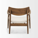 Mercana Haggen Medium / Light Brown Oak Wood with Cream Fabric Accent Chair