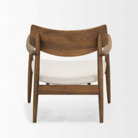 Mercana Haggen Medium / Light Brown Oak Wood with Cream Fabric Accent Chair