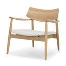 Mercana Haggen Medium / Light Brown Oak Wood with Cream Fabric Accent Chair