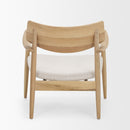 Mercana Haggen Medium / Light Brown Oak Wood with Cream Fabric Accent Chair
