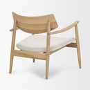 Mercana Haggen Medium / Light Brown Oak Wood with Cream Fabric Accent Chair